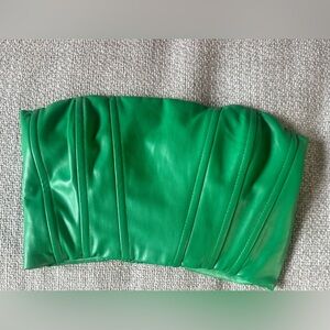 Zara Emerald Green Strapless Top